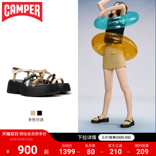 女软底交叉细带罗马鞋 Camper看步女鞋 厚底增高凉鞋 夏季 Tasha新款