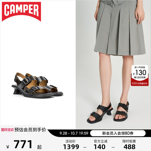 Camper看步女鞋Dina夏季高跟凉鞋
