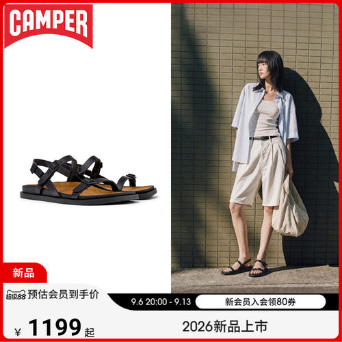 【新品】Camper看步女鞋Lluc Sandal简约舒适平底低跟夏季凉鞋