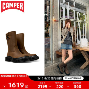 Camper看步女靴Pix Berlin新款时尚个性中筒靴潮流增高骑士靴