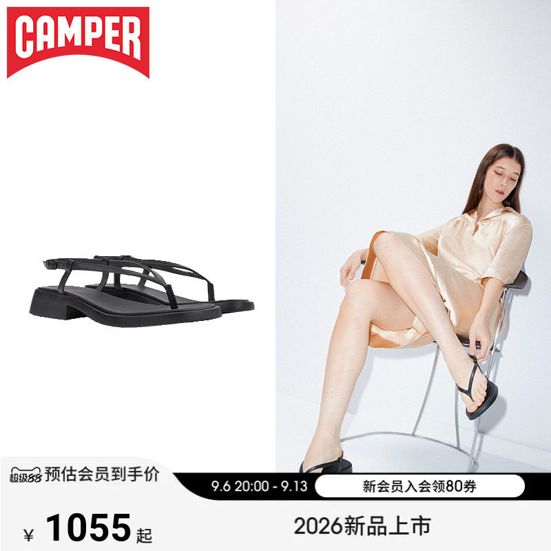 【新品】Camper看步女鞋Dana简约夏季夹脚方跟凉鞋日常低跟人字拖图片