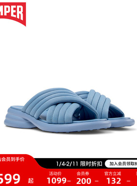 Camper看步女鞋Spiro新款时尚交叉带凉鞋防滑软底凉鞋懒人拖鞋