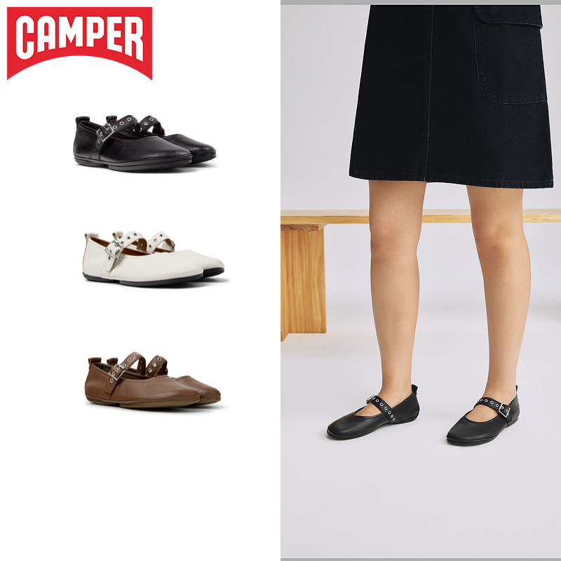 【新品】Camper看步女鞋Right Nina甜美玛丽珍鞋一字扣百搭小皮鞋