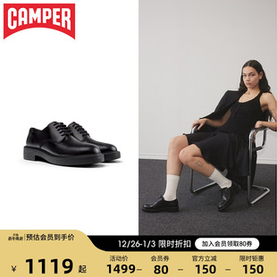 拼色早秋圆头德比鞋 单鞋 Dean复古英伦风黑色小皮鞋 Camper看步女鞋