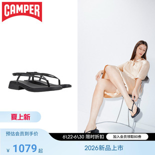 【新品】Camper看步女鞋Dana简约夏季夹脚方跟凉鞋日常低跟人字拖