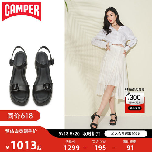 看步坡跟女鞋Camper坡跟
