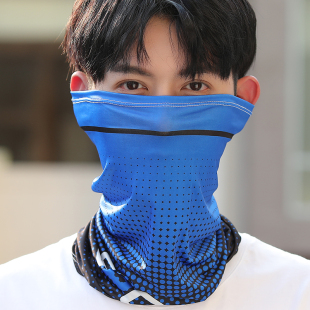 防晒面罩男护颈脖子全脸冰丝运动头巾男款骑行摩托车钓鱼户外围脖