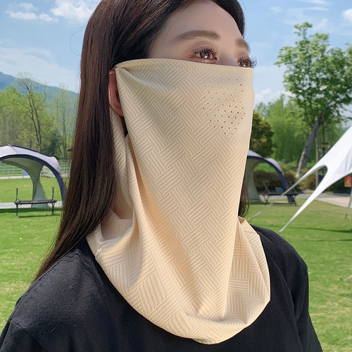 夏季冰凉透气全脸防晒护颈面罩
