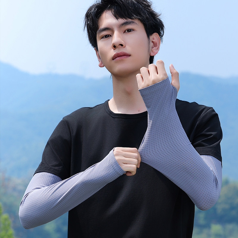 开车防晒袖套男士夏天手套冰袖冰丝宽松套袖摩托车骑行钓鱼护袖女