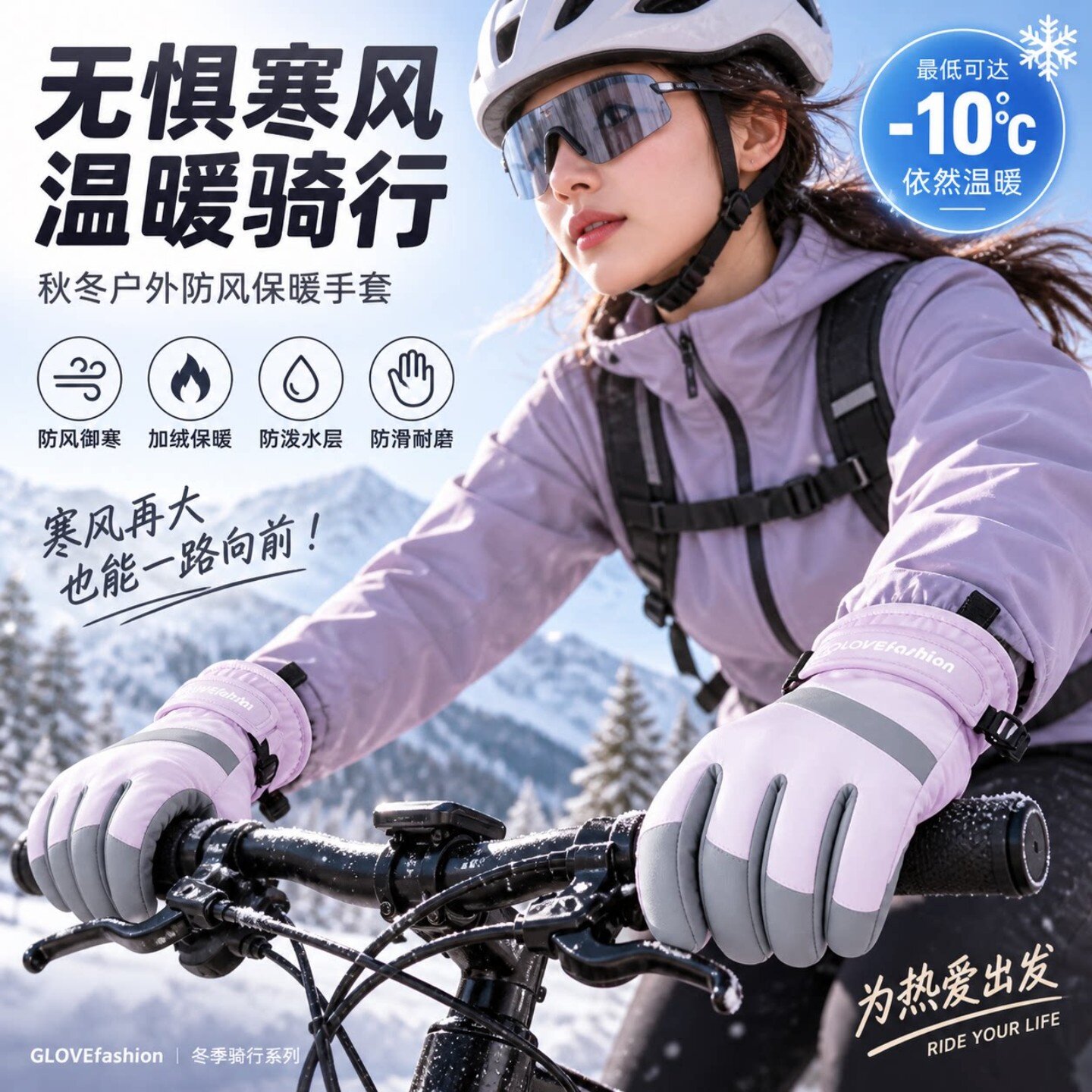专业滑雪手套户外骑行摩托车加绒