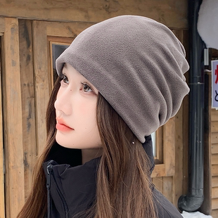 秋冬帽子男女加厚包头帽堆堆帽护耳骑车登山帽防风保暖加绒月子帽