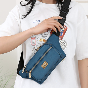 休闲简约新款女士胸包斜挎包轻便防水外出运动腰包生意收银零钱包