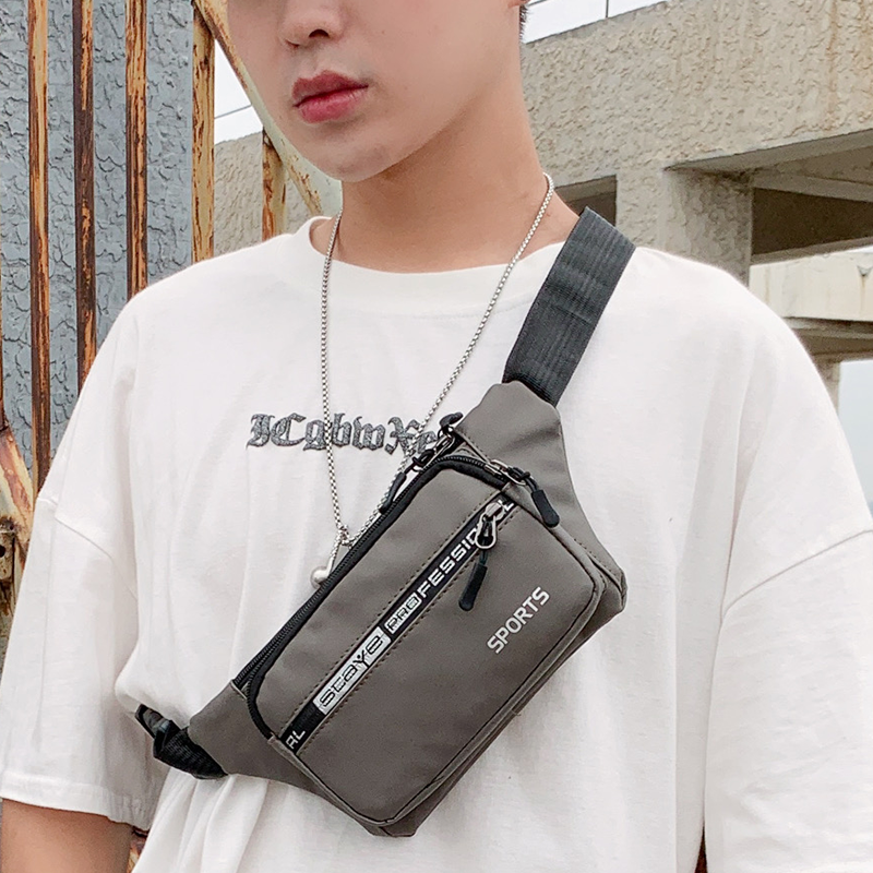 新款户外机能风运动腰包男士胸包多功能大容量防水工作休闲斜挎包