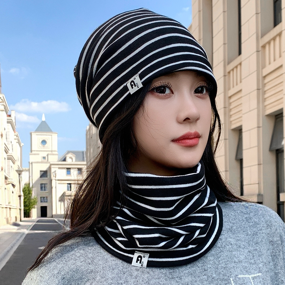 女士围脖秋冬季保暖围巾帽子户外