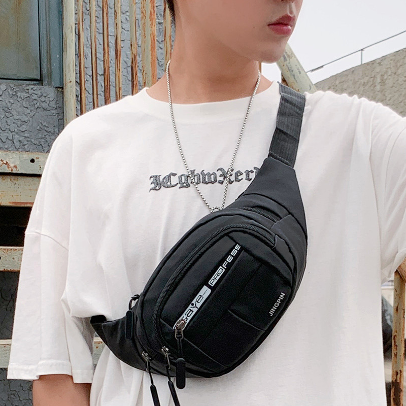 男士胸包防水加厚大容量户外休闲工作放工具包手机腰包运动斜挎包