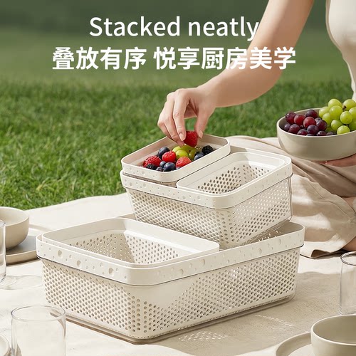 沥水篮双层特大号家用洗菜盆