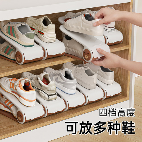 省空间鞋子收纳神器鞋盒鞋柜分层隔板放鞋箱折叠双层鞋架鞋托隔层