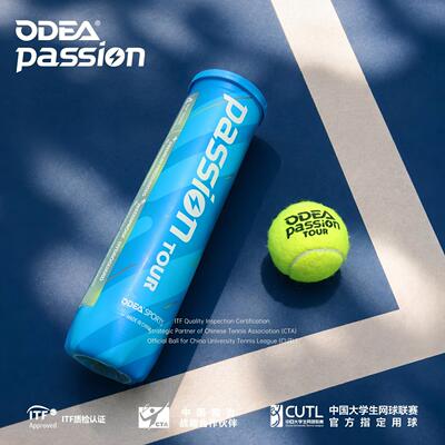ODEA欧帝尔正品网球PASSION专业比用球高弹耐打训练用球蓝瓶粒装