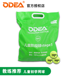 odear欧帝尔儿童绿点球网球satge1成人青少年初学者减压练习网球