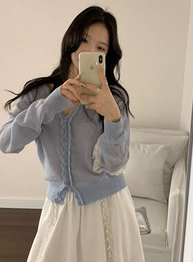 MAKE MORE TIME-—韩系ins风轻甜系穿搭针织开衫（含25羊毛）S882