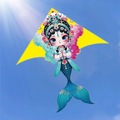 新款 美人鱼风筝脸谱京剧国粹美人鱼风筝潍坊风筝