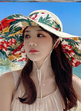 拍照好看的女士沙滩帽子