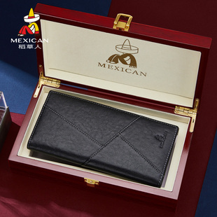 稻草人钱包男款真皮2025新款头层牛皮钱夹长款皮夹高档正品送男友