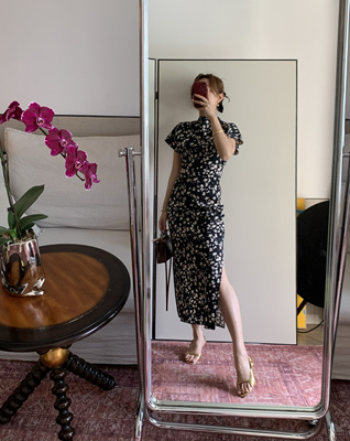 夏罗罗 新中式水墨丹青旗袍裙 改良新一代的绝美旗袍 自带曲线