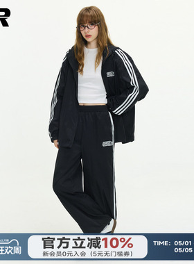 ER运动风三条杠防晒裤子男2026春夏潮牌美式户外登山防晒服套装