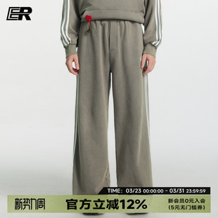 ER撞色条纹潮牌美式卫裤中性风秋季学生体育课运动休闲直筒裤子