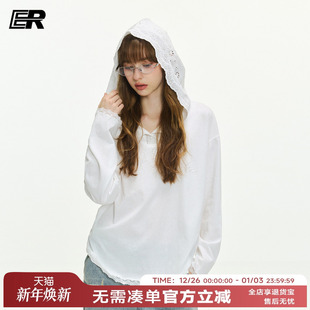 潮牌休闲连帽上衣松弛感小众帽衫 美式 女2026秋季 ER蕾丝旋律罩衫