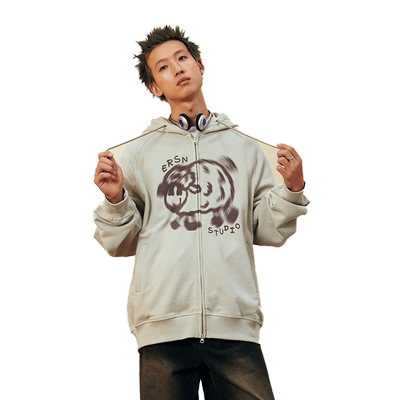 ER奔跑小羊拉链开衫连帽卫衣