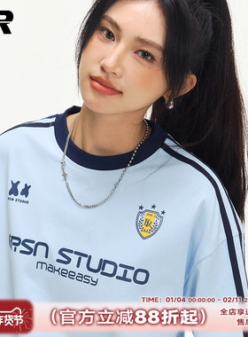 【凉感防晒速干】ER泽西风运动短袖T恤男女2026夏季美式宽松半袖