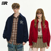 ER灯芯绒钉珠翻领外套2026春新款 美拉德潮牌复古独特别致好看夹克