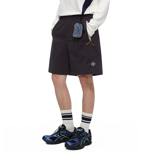 ER原创刺绣拉链口袋户外运动短裤室内健身训练透气速干休闲五分裤