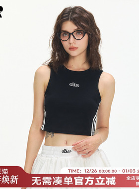 ER字母无袖运动背心女夏季新款辣妹短款内搭显瘦瑜伽短上衣美背