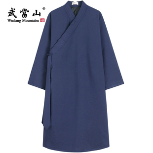 速发练饰冬季中国风传统长袍外套棉服斜服太极服武当汉襟服