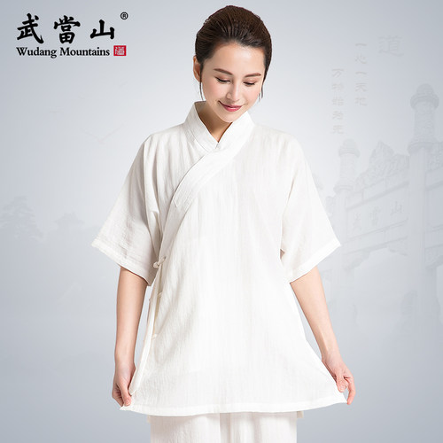 武当山薄款飘逸新款斜襟短袖汉服