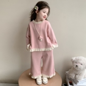 森系卫衣两件套 女宝宝2026新款 女童洋气宽松小香风休闲套装 春秋季