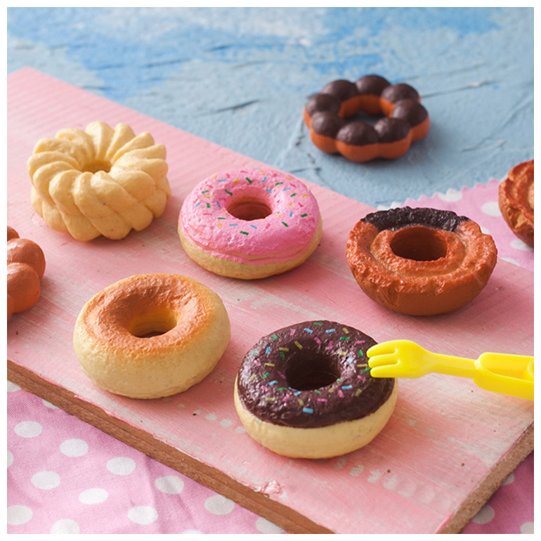 尾货娃娃屋配件食玩模型仿真点心粉色甜甜圈手工diy奶油胶材料