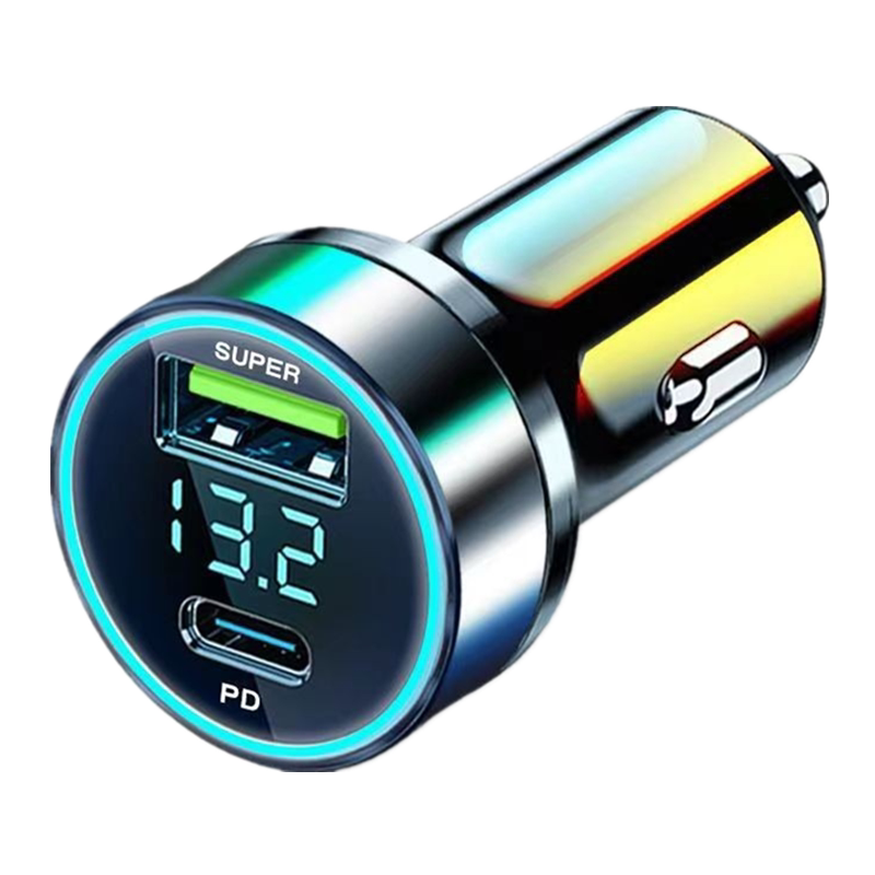 Type-C迷你车载充电器超级快充头隐形车充汽车专用点烟器转换插头