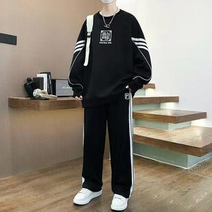 青少年运动套装男秋季新款国风长袖卫衣高中学生潮流休闲搭配一套