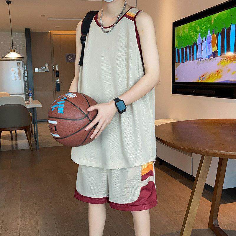 美式速干篮球服定制衣男套
