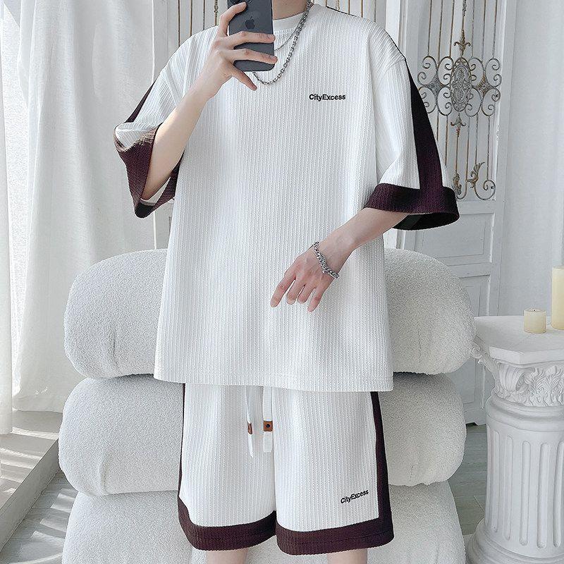 冰丝套装男2026夏季新款潮