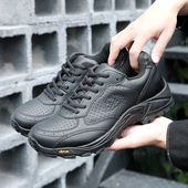 冬季 黑色耐磨牛皮作战鞋 君洛克D18004小刺猬战术鞋 男多功能导电鞋