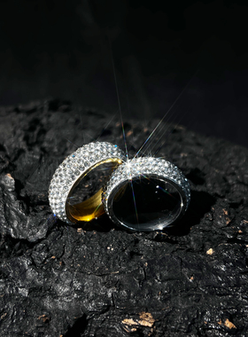 满钻锆石银色指环时尚简约通用