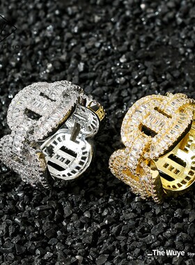 欧美气质猪鼻子古巴满锆石锁链