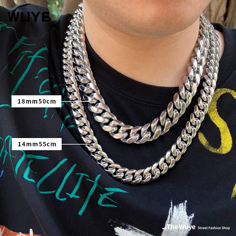 cubanchain古巴项链男银色短款