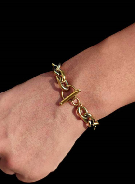 欧美O字链男士嘻哈手链