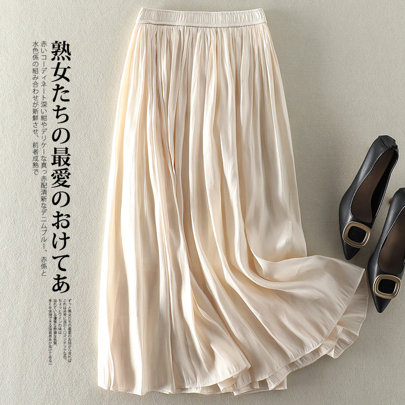 欧瑞彩流光浮影玻璃纱半身裙气质仙女裙纯色优雅长温柔风百褶裙子在类目 女装/女士精品, 半身裙中 - 来自Buy2taobao.com提供专业的淘宝代购服务